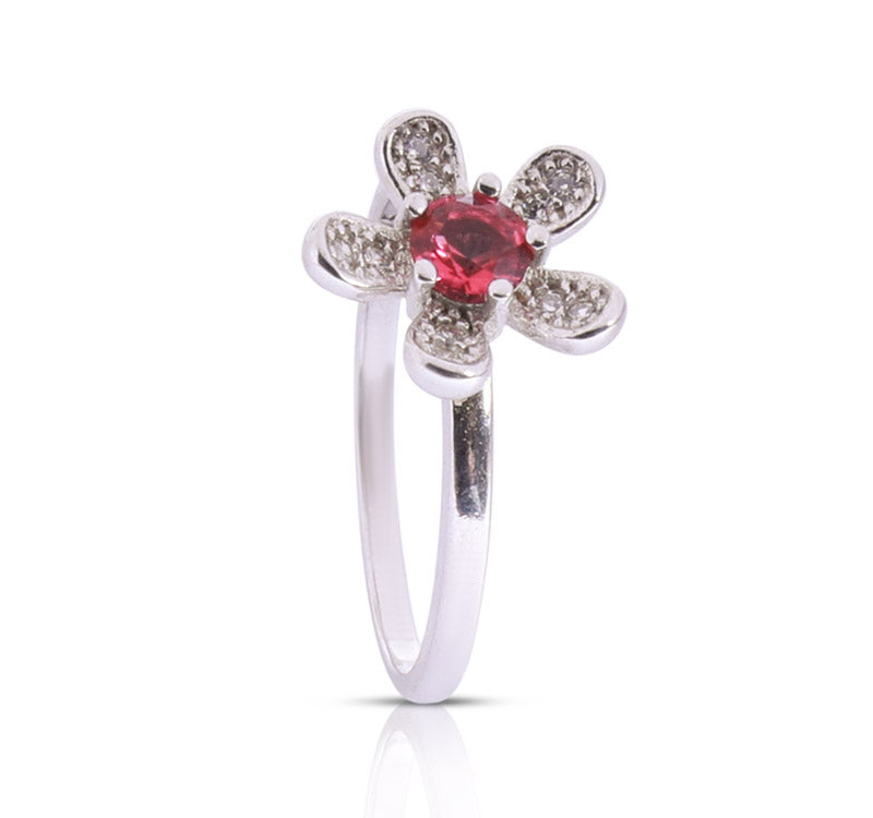 Embellished Daisy Silver 925 Ring