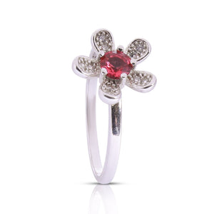 Embellished Daisy Silver 925 Ring