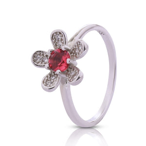 Embellished Daisy Silver 925 Ring