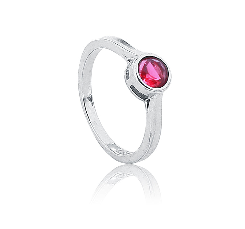 Red Stone Silver 925 Ring