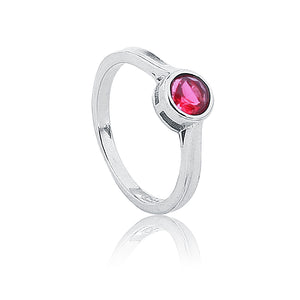 Red Stone Silver 925 Ring