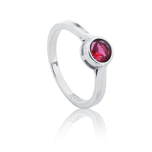 Red Stone Silver 925 Ring