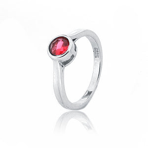 Red Stone Silver 925 Ring