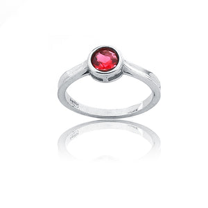 Red Stone Silver 925 Ring