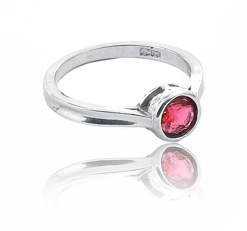 Red Stone Silver 925 Ring