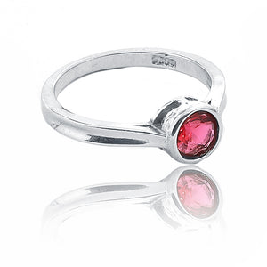 Red Stone Silver 925 Ring