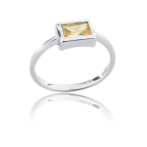 Sunshine Yellow Studded Silver 925 Ring