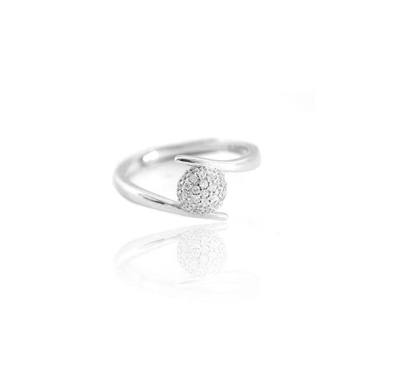 925 Sterling Silver Cz Stone Unique Design Engagement Girls Ring