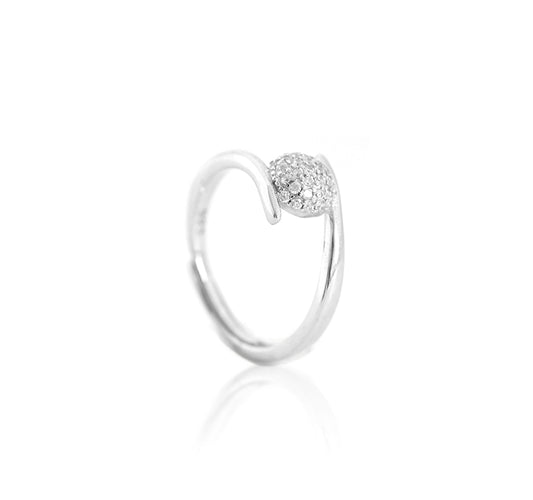 925 Sterling Silver Cz Stone Unique Design Engagement Girls Ring