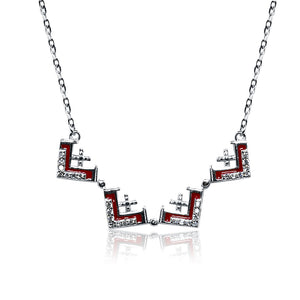 Kelly Silver 925 Magnetic Geometric Red Chain