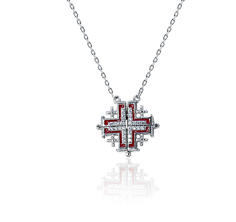 Kelly Silver 925 Magnetic Geometric Red Chain