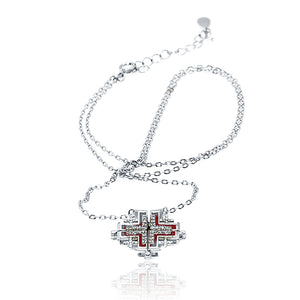 Kelly Silver 925 Magnetic Geometric Red Chain