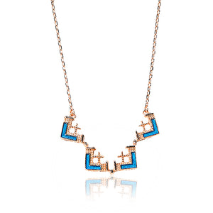 Jolie Silver 925 Magnetic Geometric Blue Chain