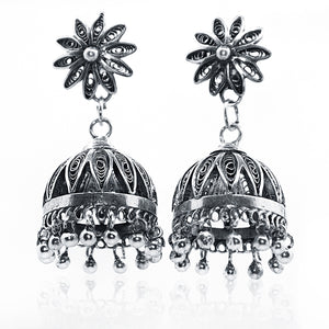 Geetika Silver 925 Jhumka Earrings