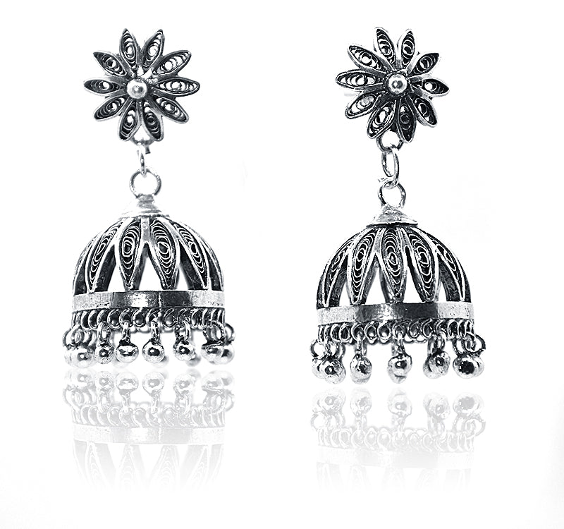 Geetika Silver 925 Jhumka Earrings