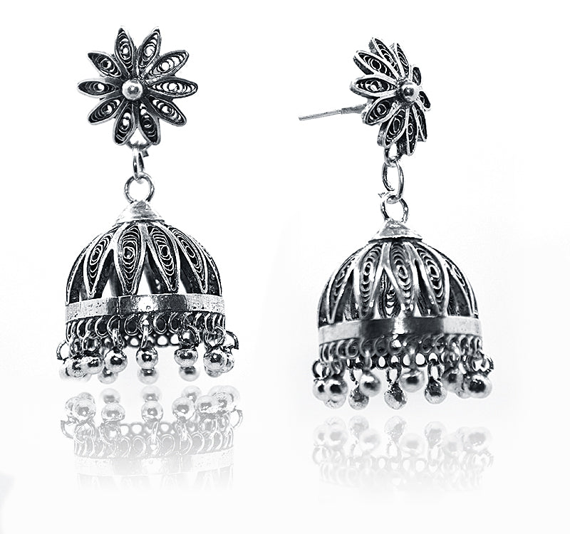 Geetika Silver 925 Jhumka Earrings