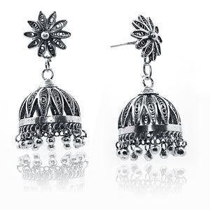 Geetika Silver 925 Jhumka Earrings