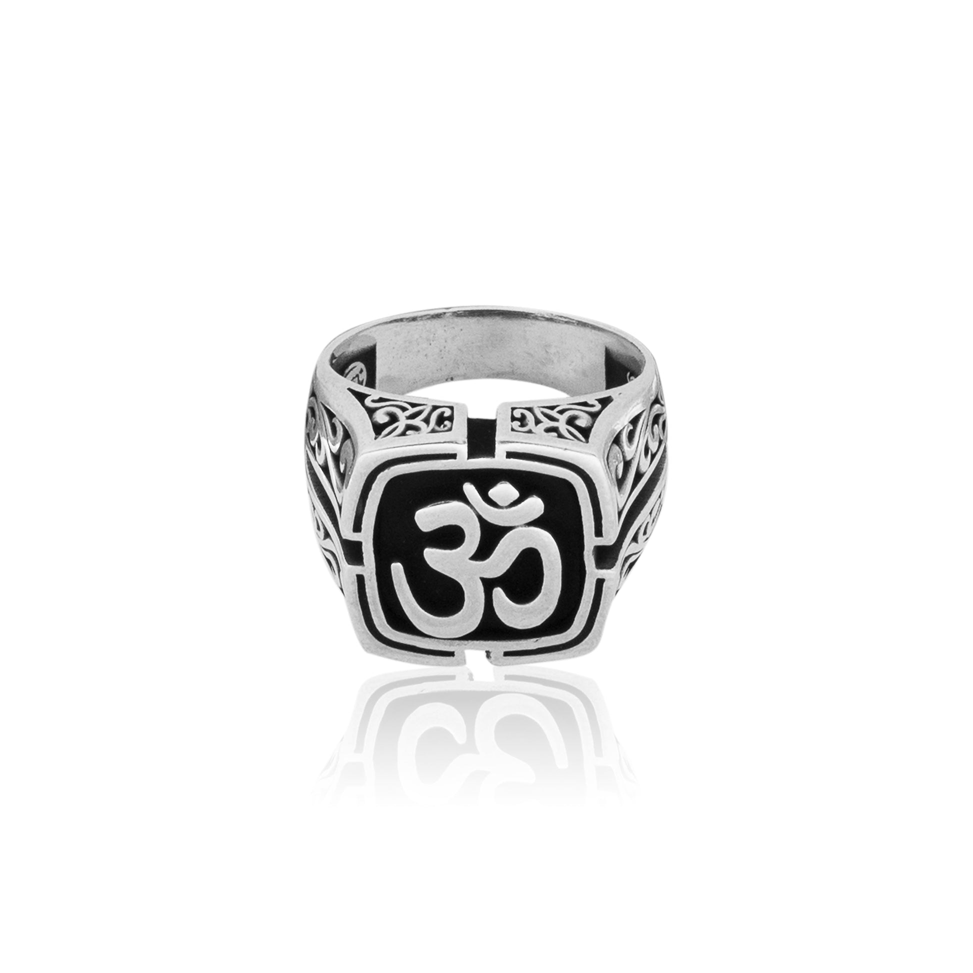 Om Oxidized Silver 925 Ring