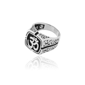 Om Oxidized Silver 925 Ring