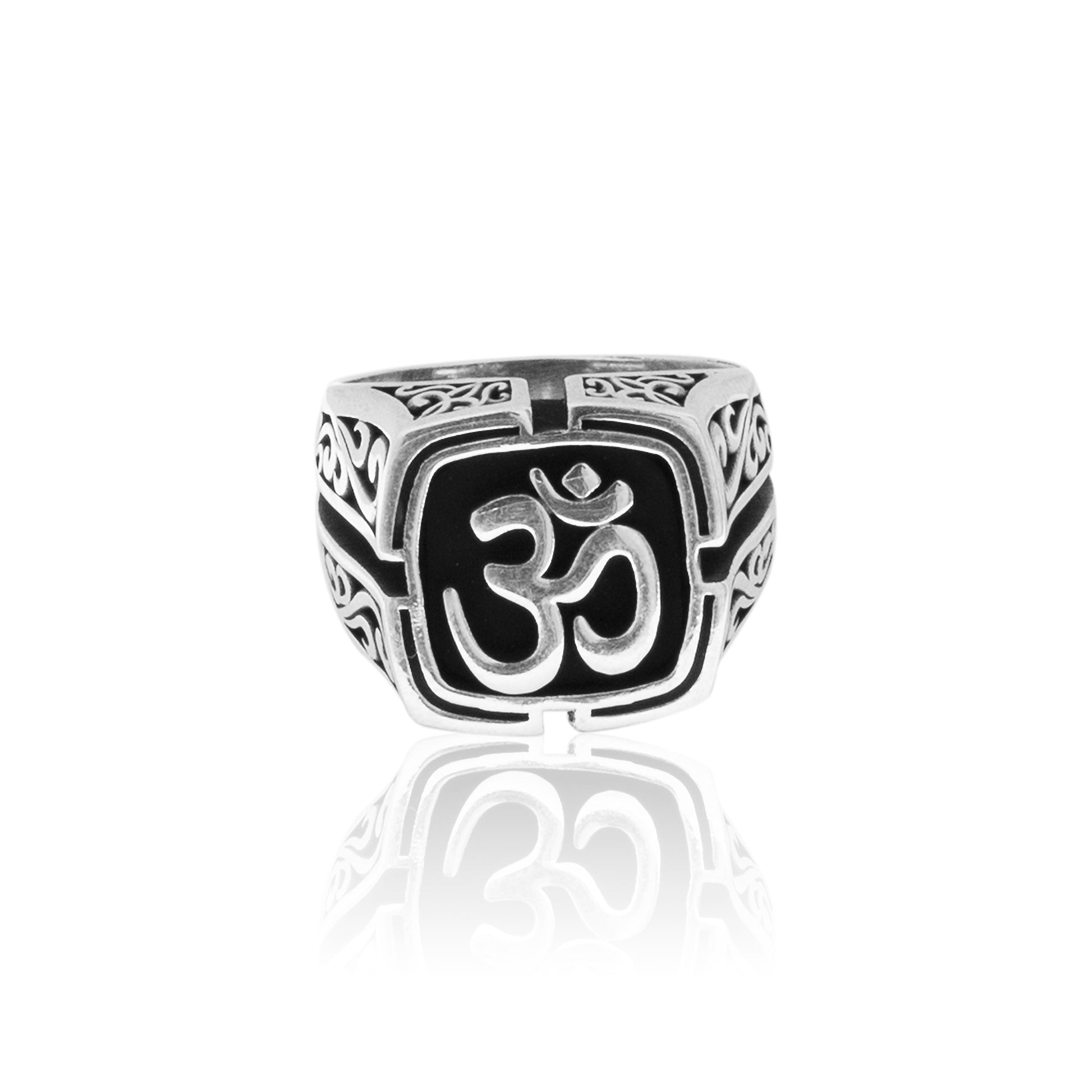 Om Oxidized Silver 925 Ring