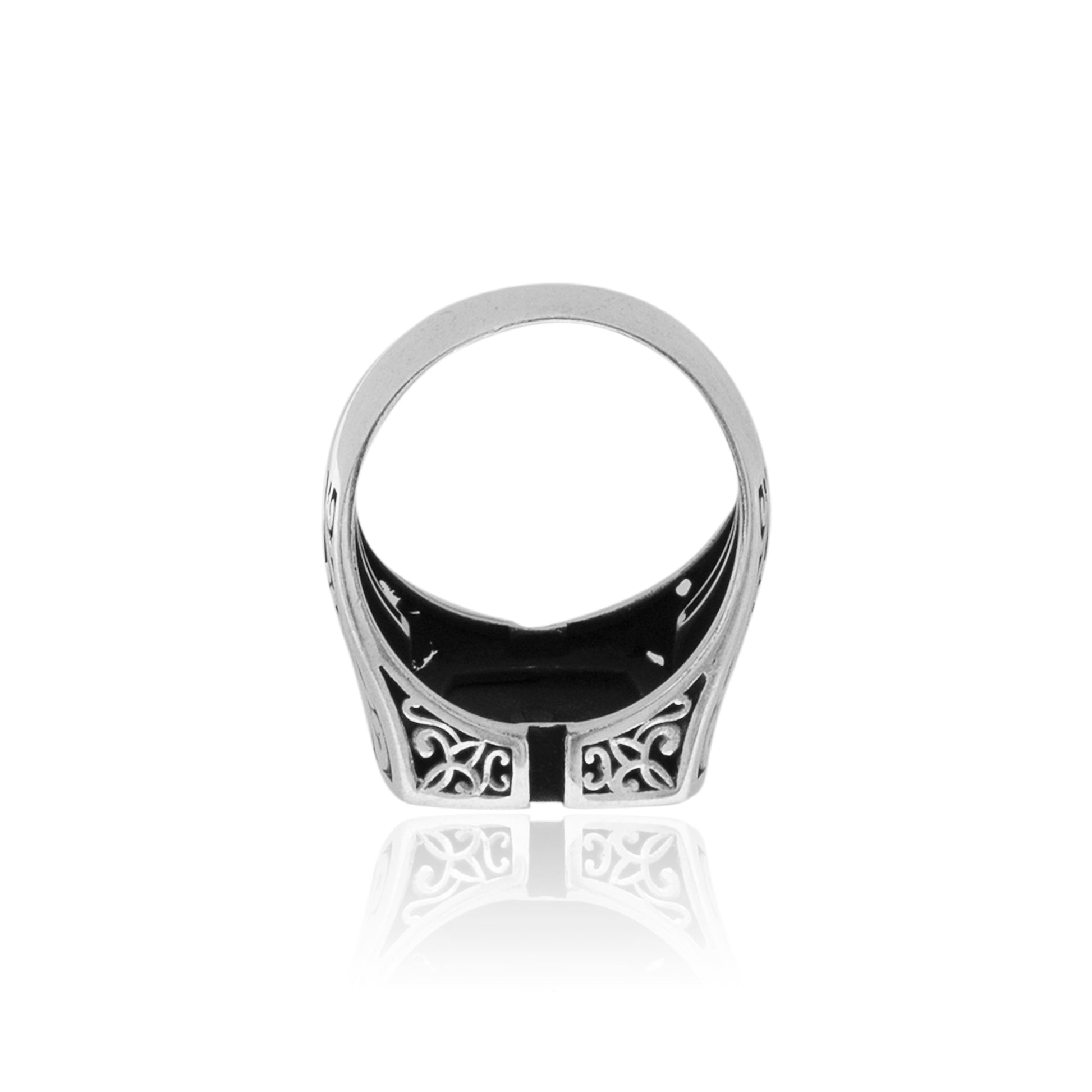 Om Oxidized Silver 925 Ring