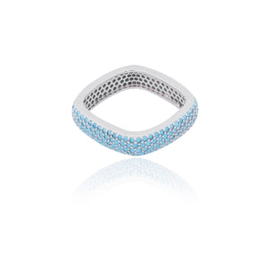 Cyan Square Silver 925 Ring