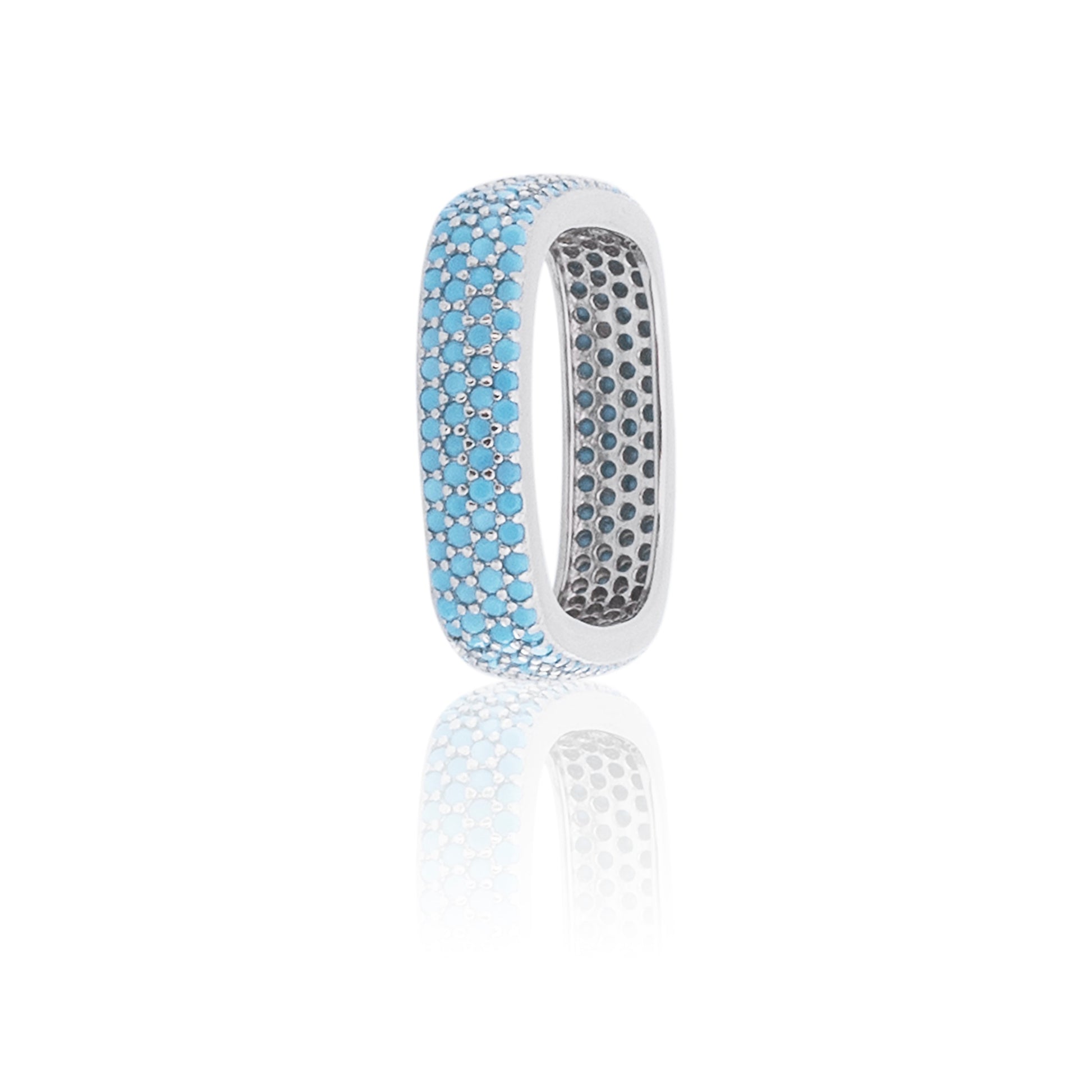 Cyan Square Silver 925 Ring