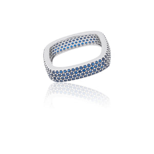 Indigo Blue Square Silver 925 Ring