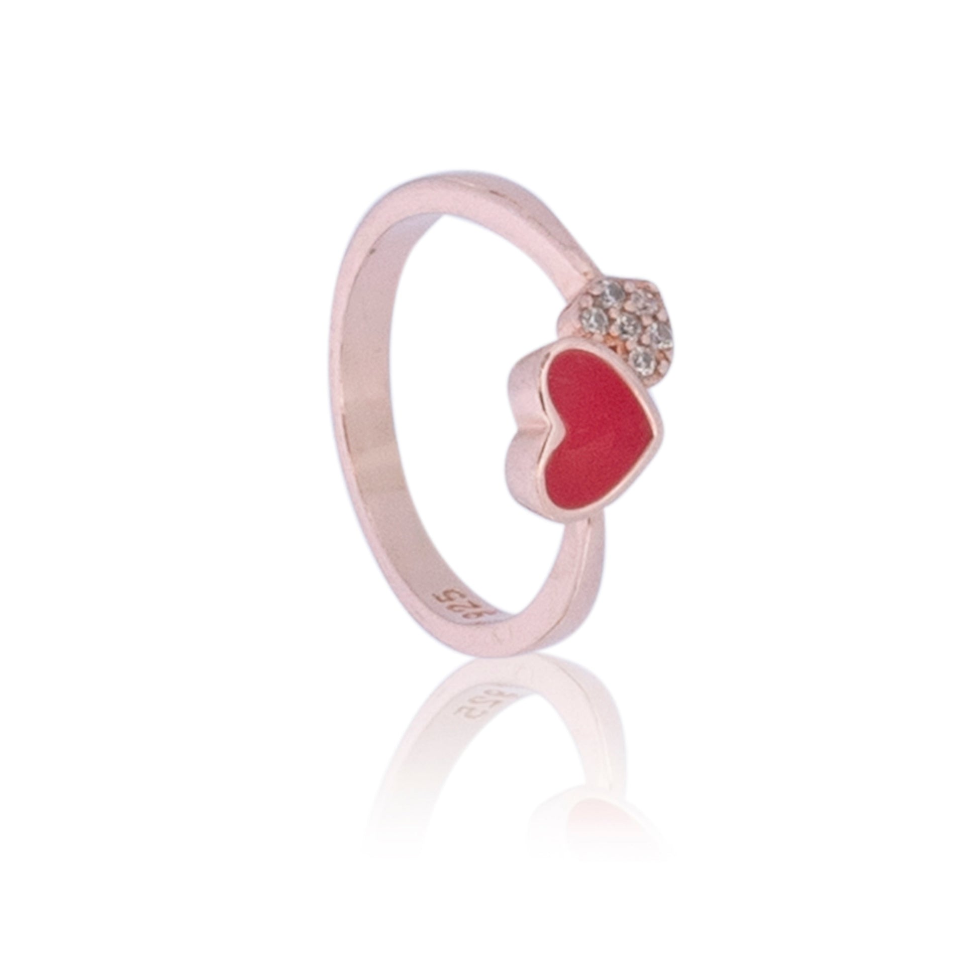 Rosy Heart Silver 925 Ring