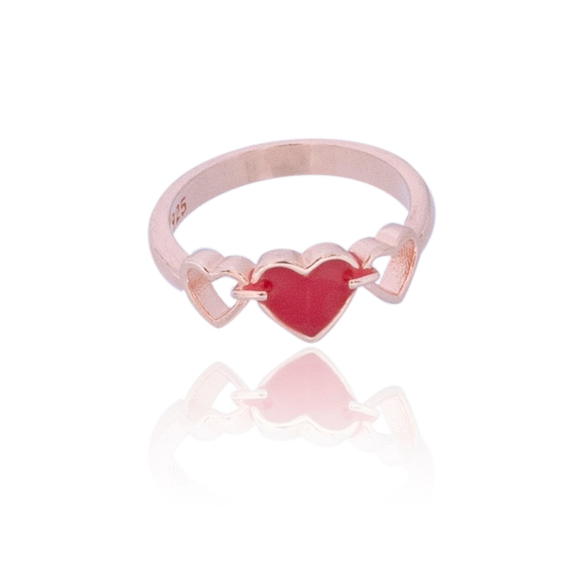 Three Hearts Silver 925 Ring