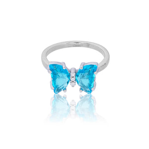 Clarice Blue Butterfly Silver 925 Ring