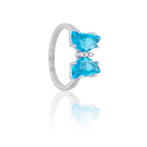 Clarice Blue Butterfly Silver 925 Ring