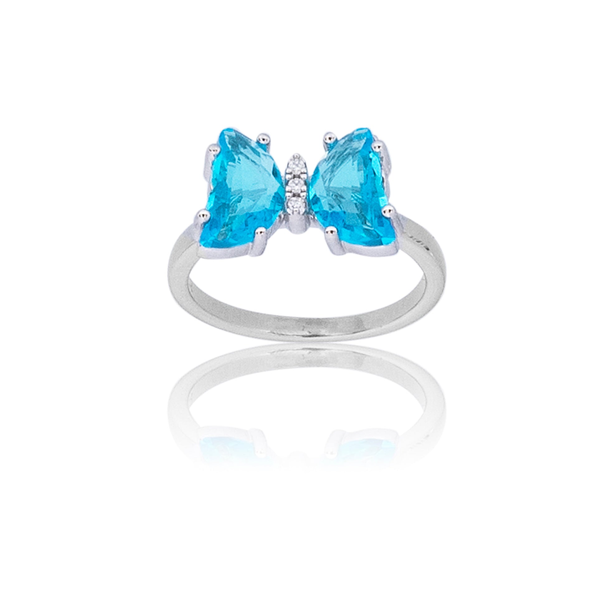 Clarice Blue Butterfly Silver 925 Ring