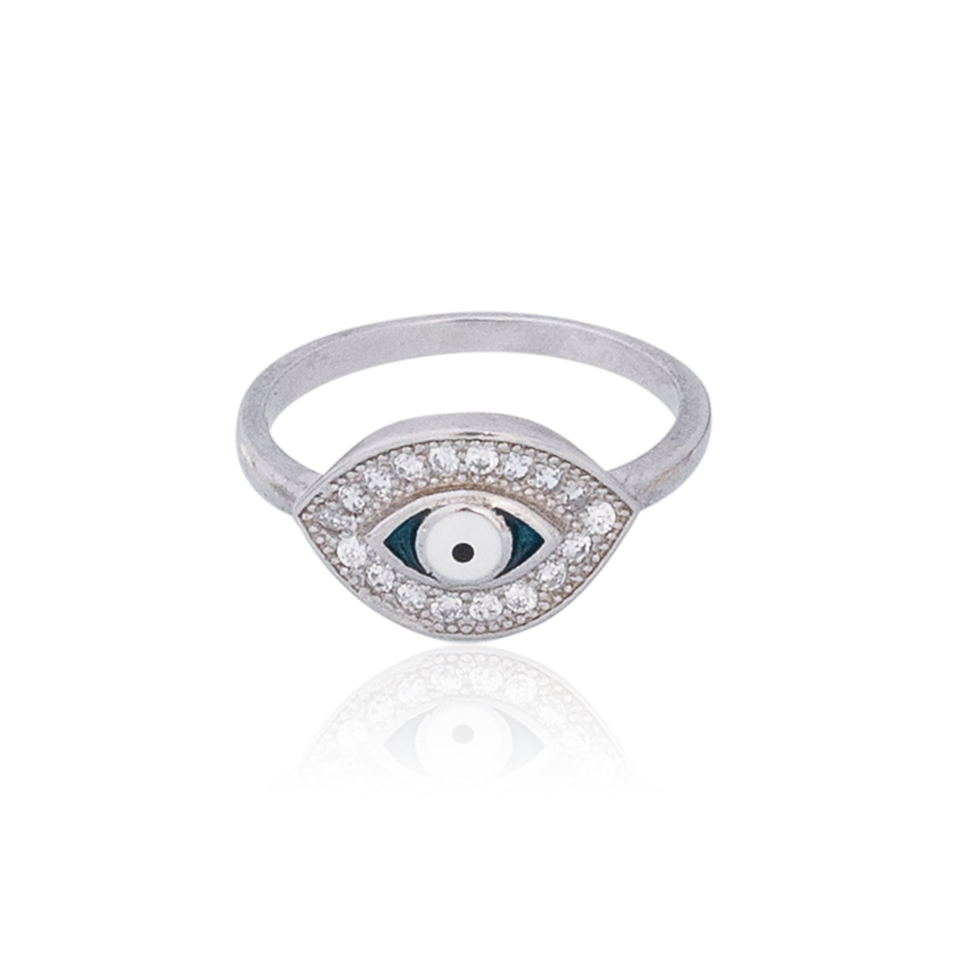 Ring Nazariya Colorful Evil Eye 925 Sterling Silver Cubic Zirconia CZ Stone Women