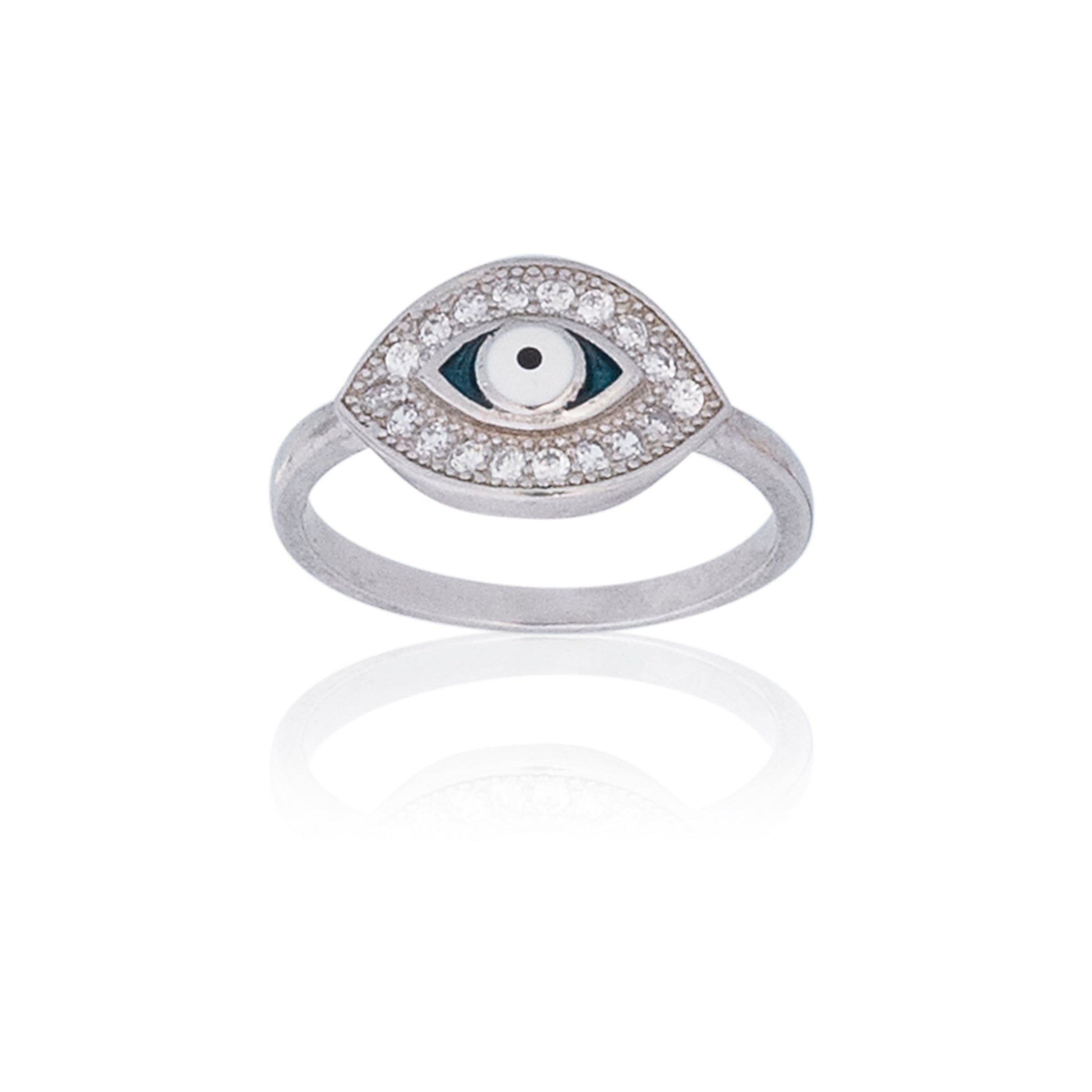 Ring Nazariya Colorful Evil Eye 925 Sterling Silver Cubic Zirconia CZ Stone Women