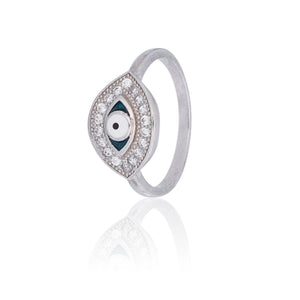 Ring Nazariya Colorful Evil Eye 925 Sterling Silver Cubic Zirconia CZ Stone Women