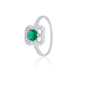 Bella Silver Green Emerald Ring