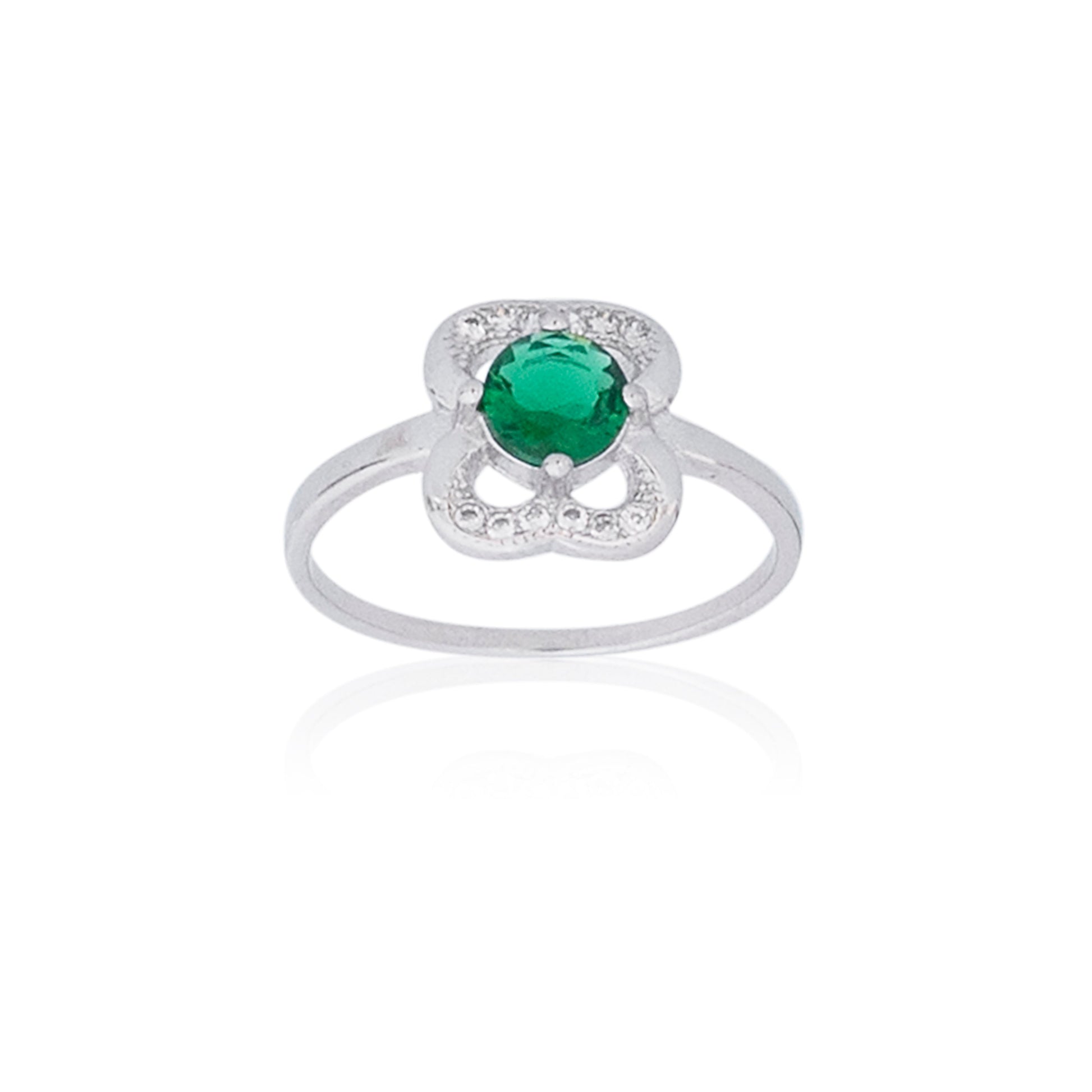 Bella Silver Green Emerald Ring