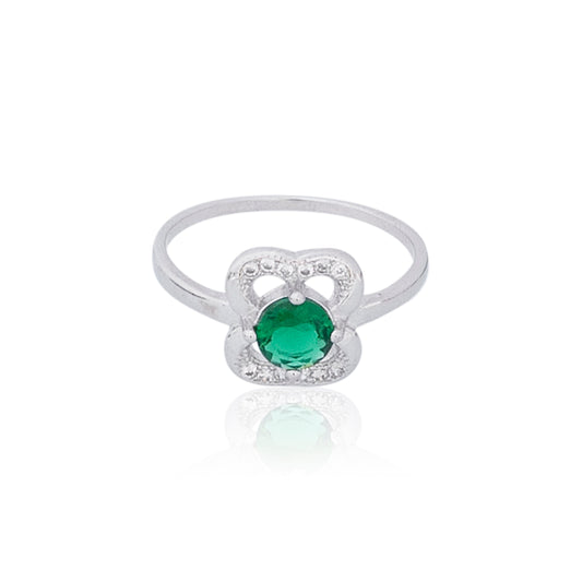 Bella Silver Green Emerald Ring