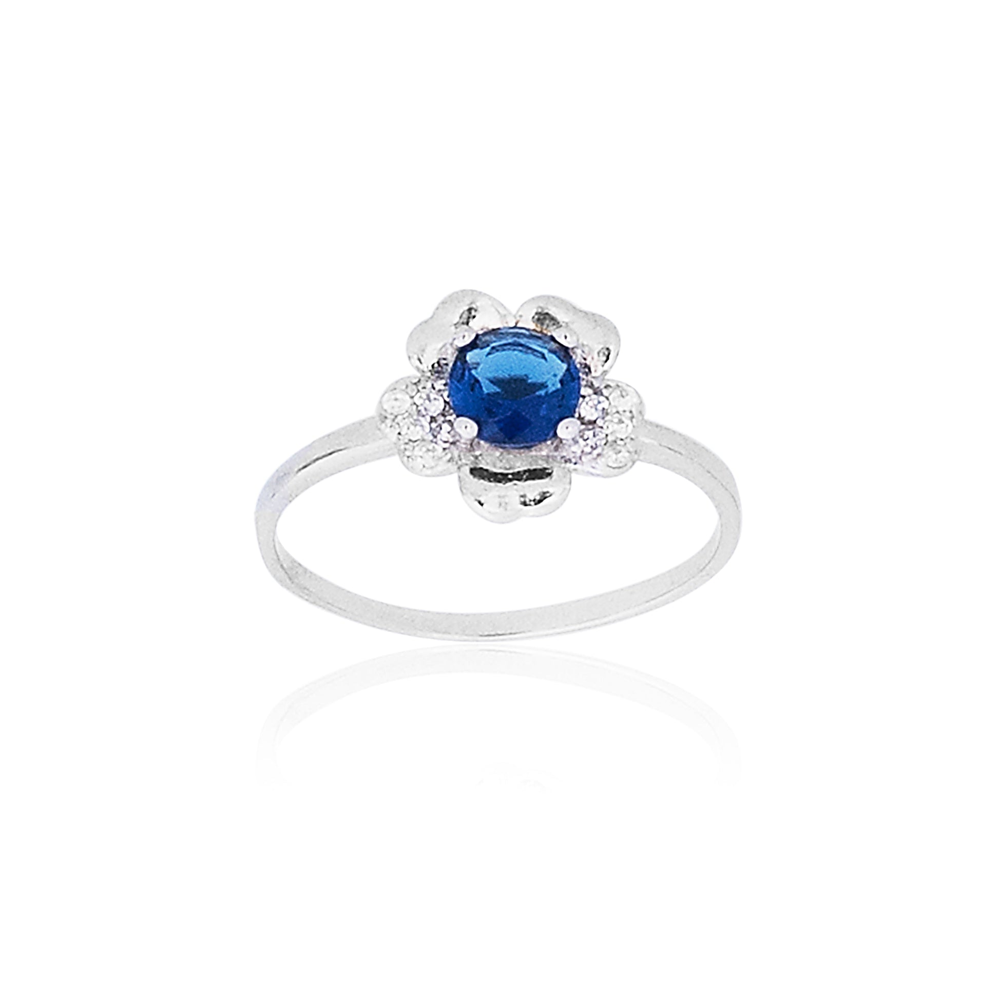 Yellow Chimes Blue Rich Royal Austrian Crystal Sterling Silver Plated Adjustable Ring for Women