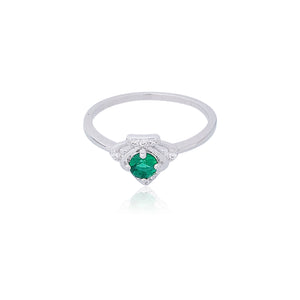 Female  Green Silver  Ring 925