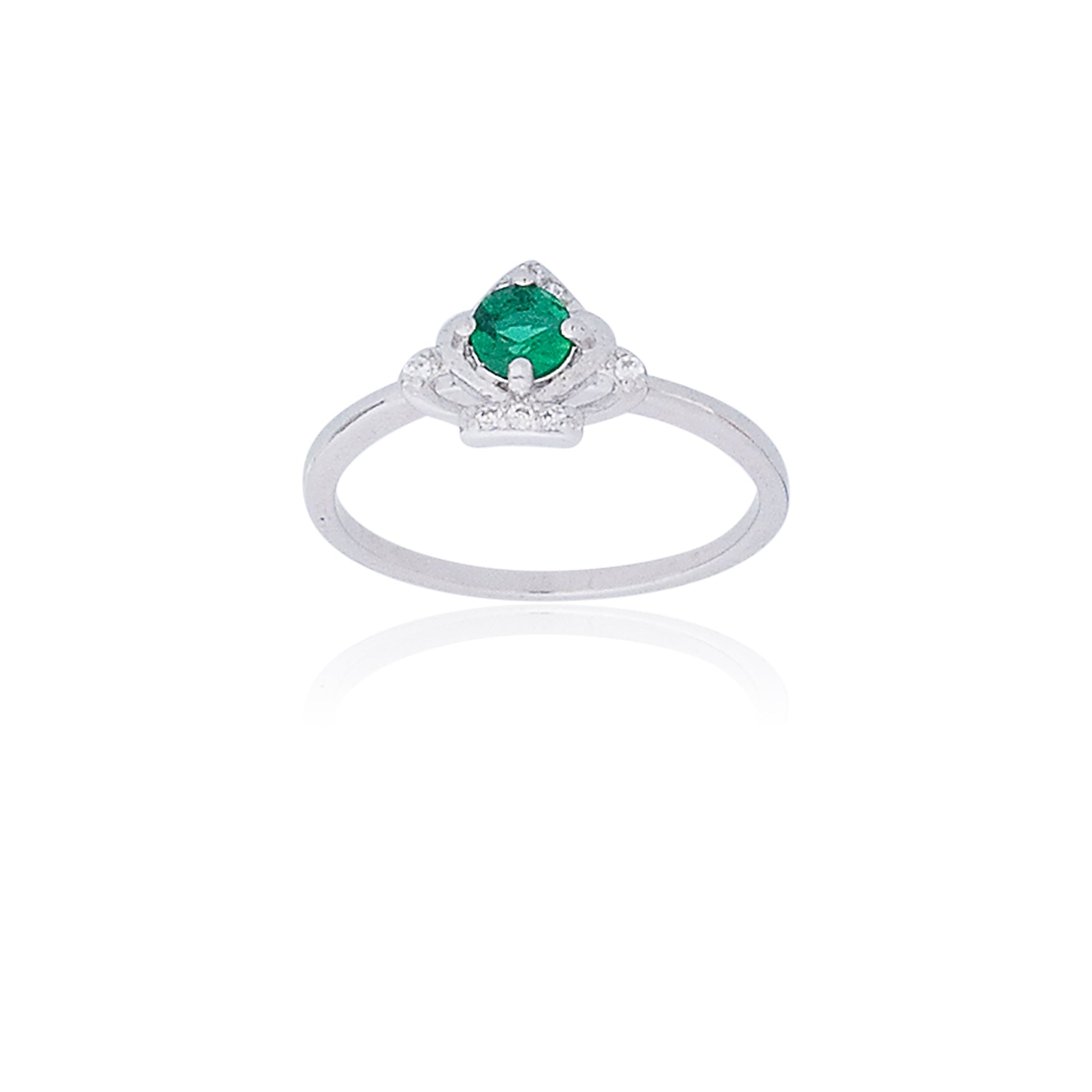 Female  Green Silver  Ring 925