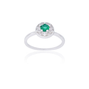 Natural Green Silver Ring 925