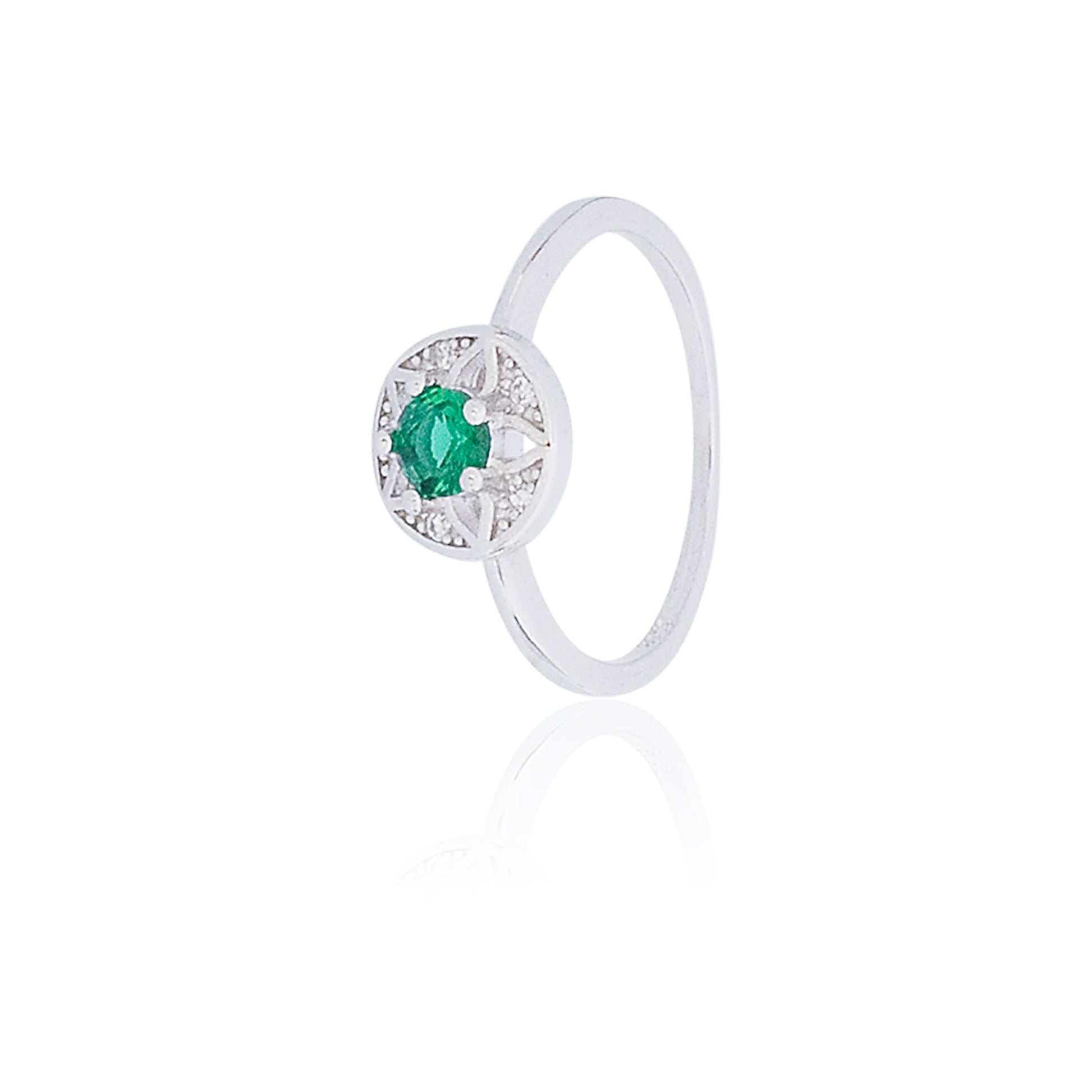 Natural Green Silver Ring 925