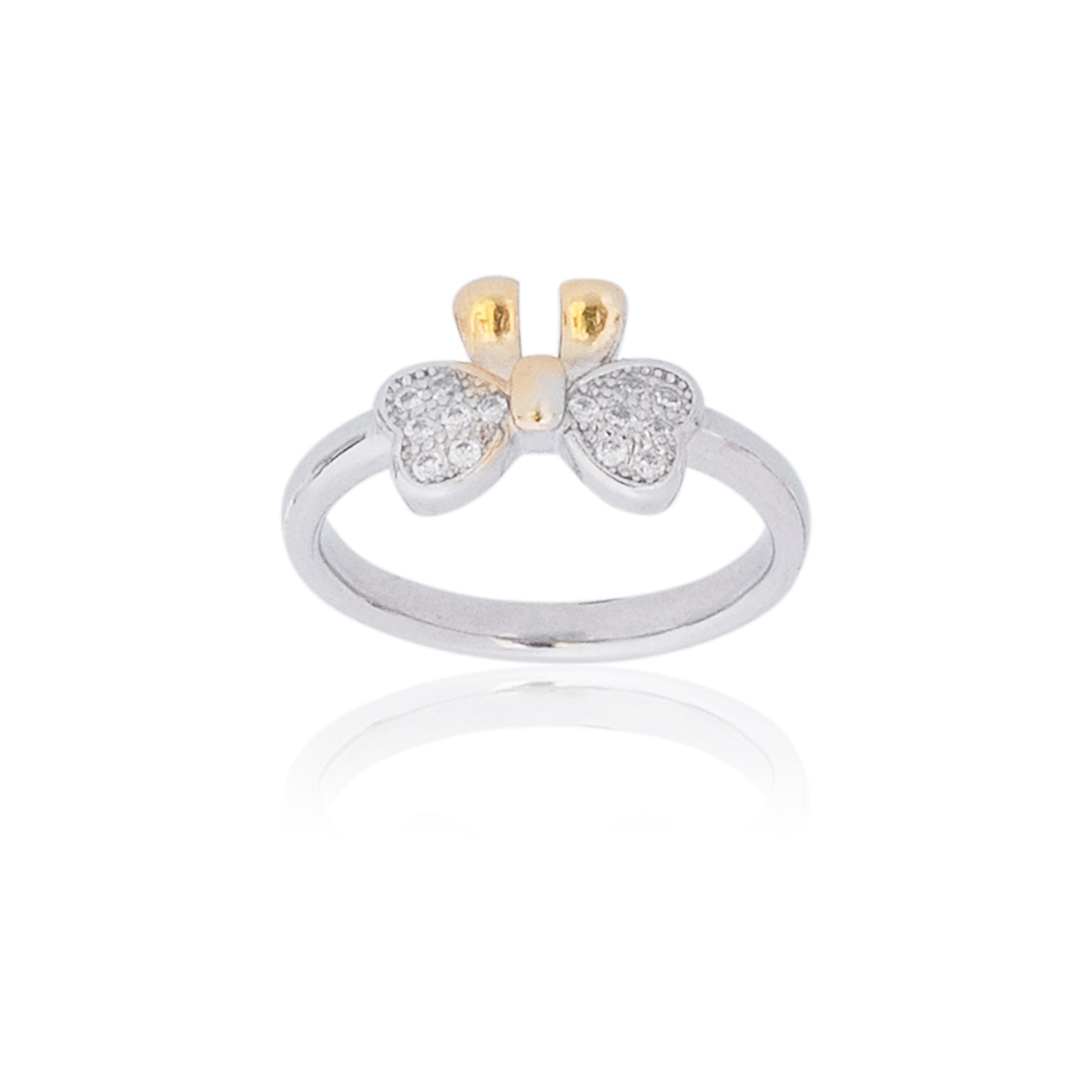 Butterfly Gold Plated Silver Ring 925