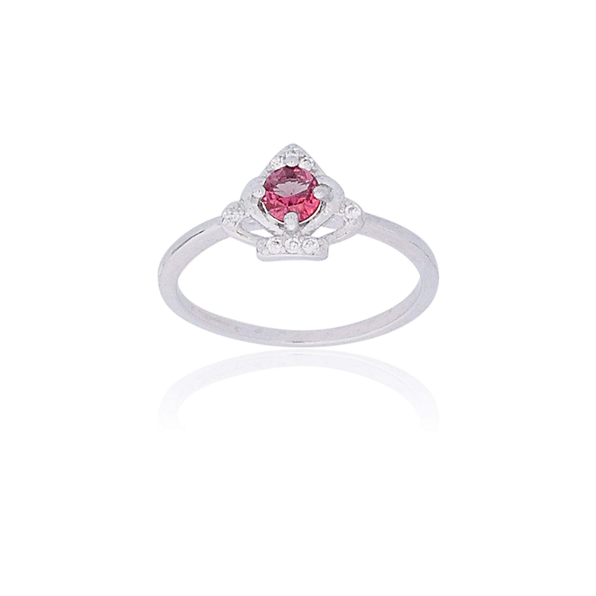 Fashion Women 925 Silver Red Cubic Zircon Ring  Wedding Bride Jewelry