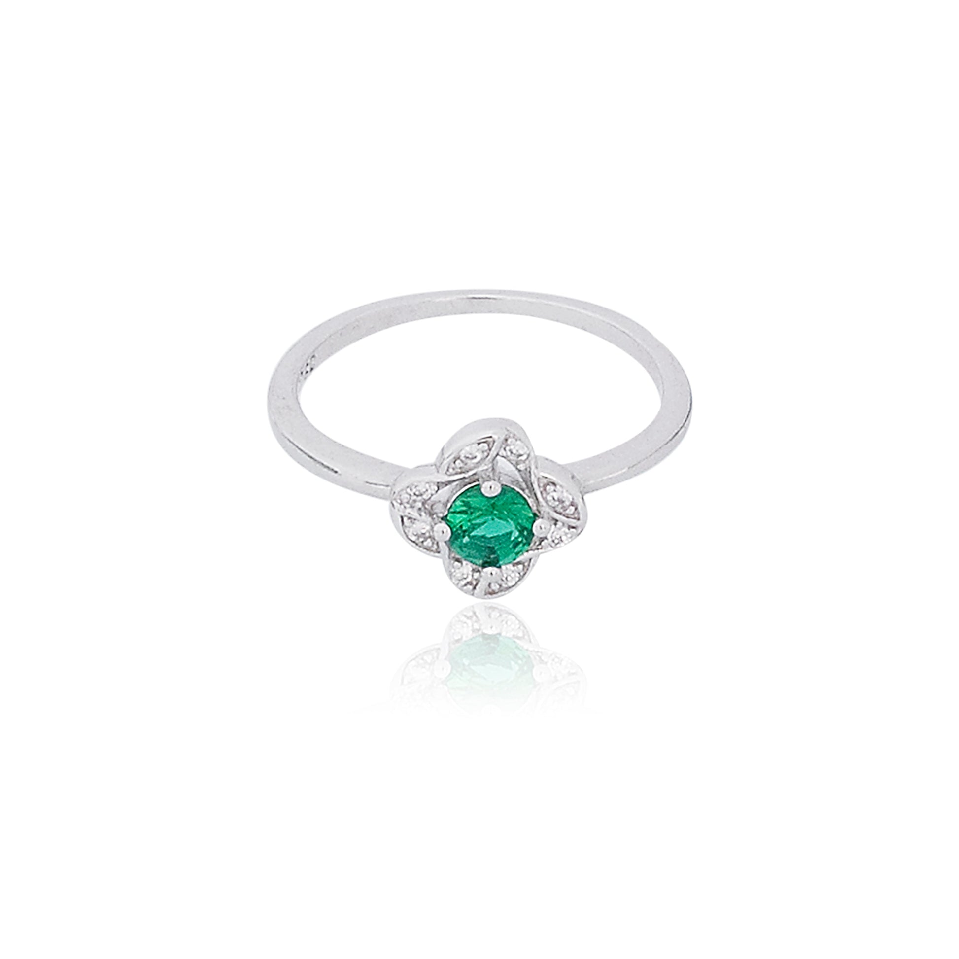 Adjustable Green Silver Ring 925