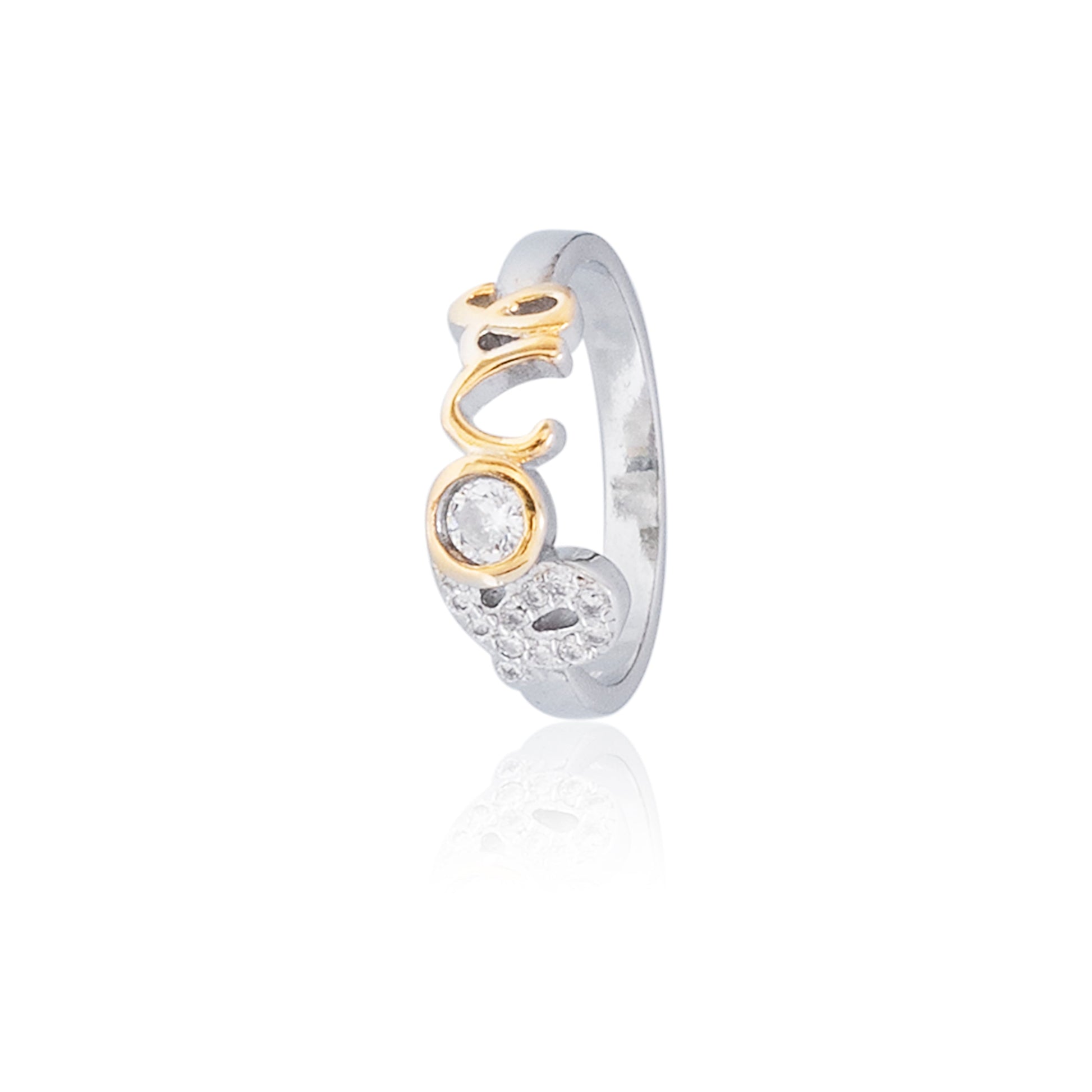 Silver Metal Love Ring For Girls