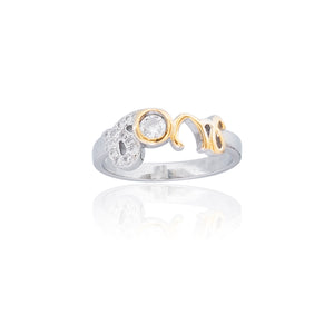 Silver Metal Love Ring For Girls