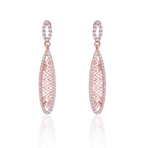 925 Sterling Silver Rose Gold Princess Earring